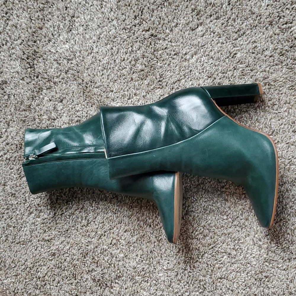 Zara Green Leather Boots